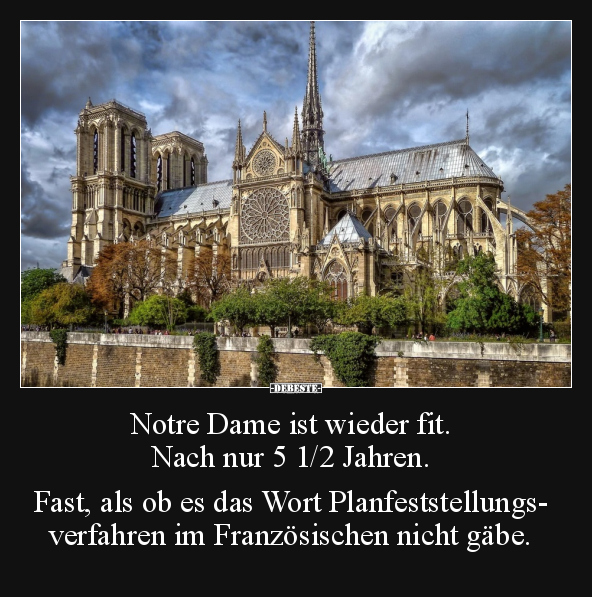 Notre Dame ist wieder fit. Nach nur 5 1/2 Jahren.. - Lustige Bilder | DEBESTE.de