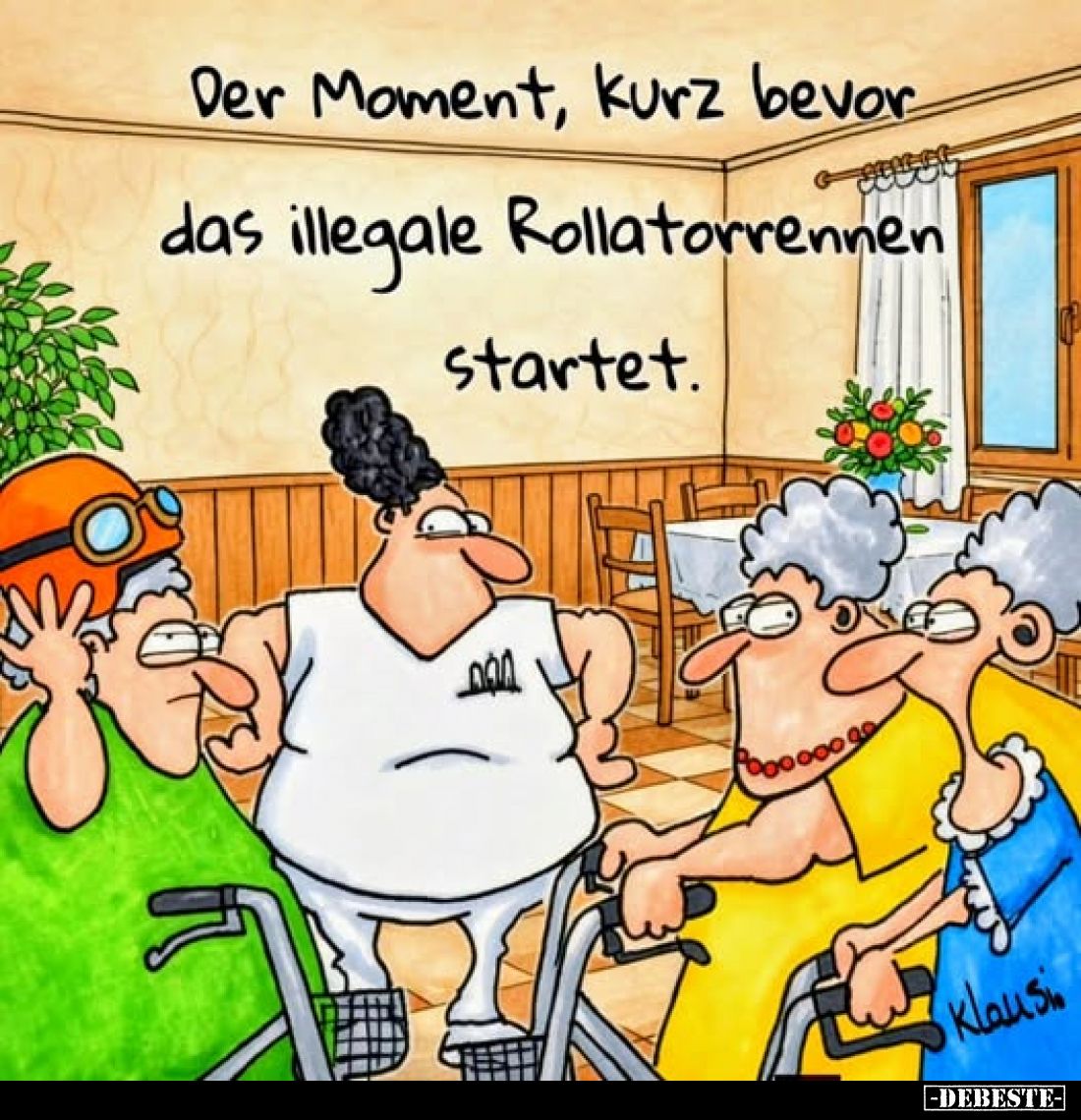 Der Moment, kurz bevor das illegale Rollatorrennen startet.. - Lustige Bilder | DEBESTE.de