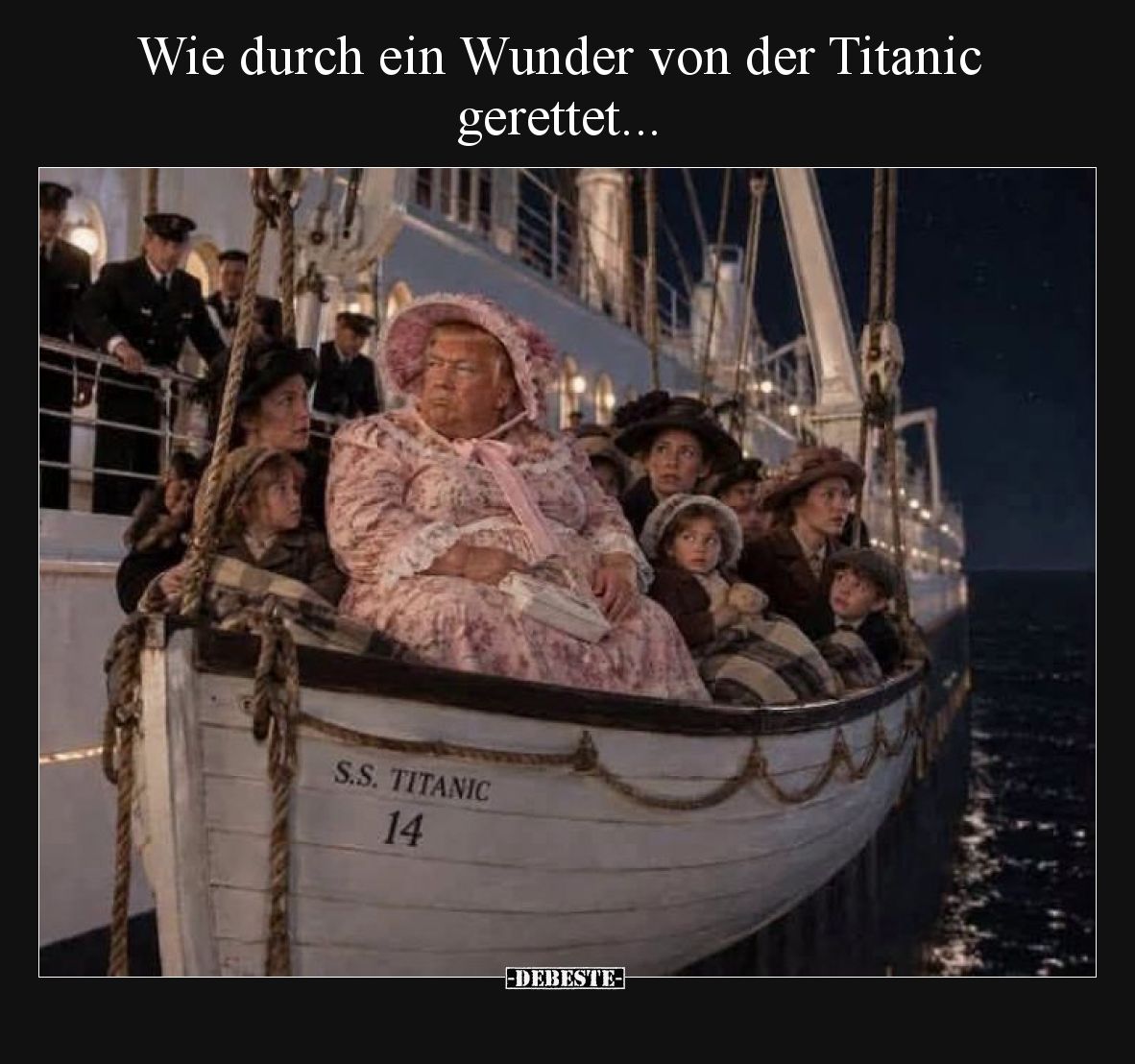 Wie durch ein Wunder von der Titanic 
gerettet...
