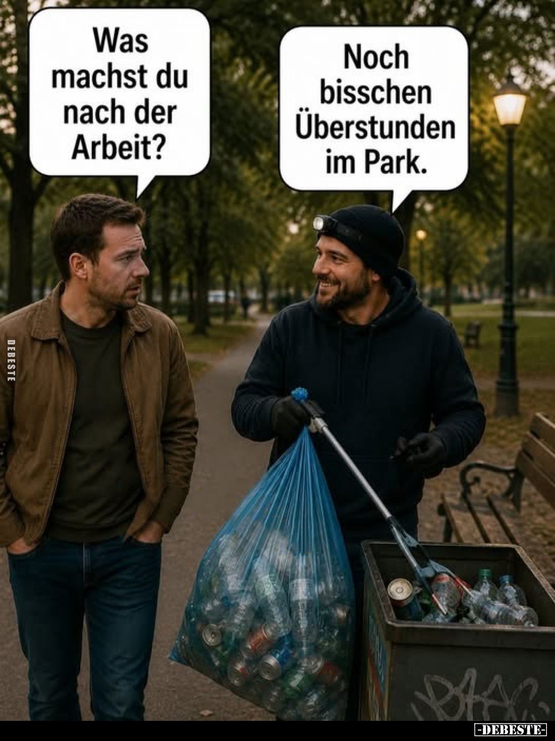 Was machst du nach der Arbeit?
-
Noch bisschen Überstunden im Park.
