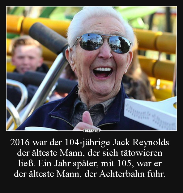 2016 war der 104-jährige Jack Reynolds der älteste Mann..