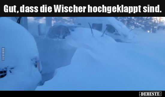 Gut, dass die Wischer hochgeklappt sind...