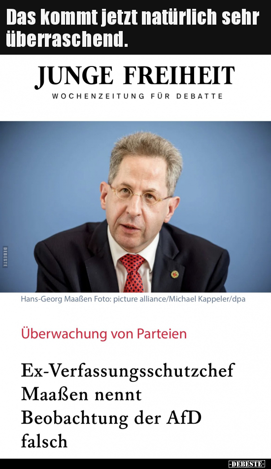 Das kommt jetzt natürlich sehr überraschend...