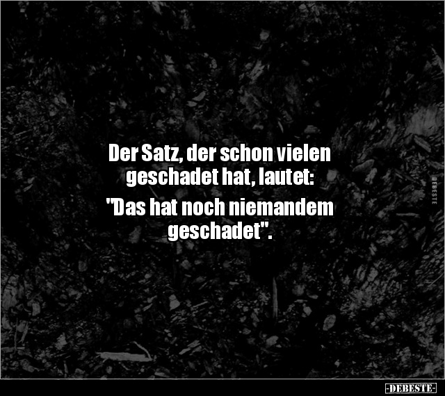 Der Satz, der schon vielen geschadet hat.. - Lustige Bilder | DEBESTE.de
