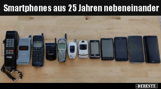 Smartphones aus 25 Jahren nebeneinander.. - Lustige Bilder | DEBESTE.de