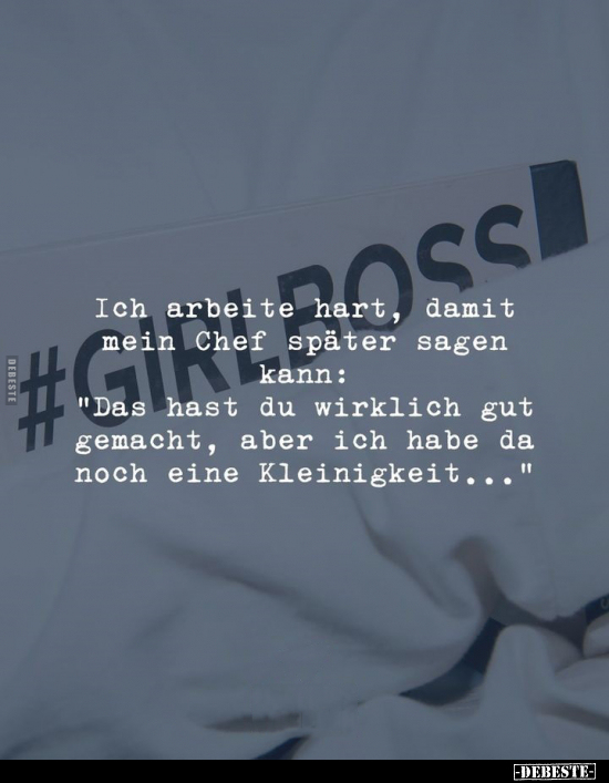 Ich arbeite hart, damit mein Chef später sagen kann.. - Lustige Bilder | DEBESTE.de