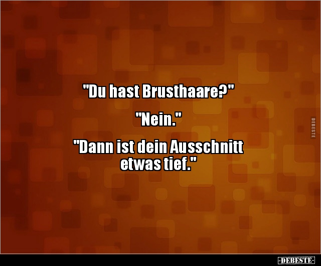 "Du hast Brusthaare?"  "Nein."... - Lustige Bilder | DEBESTE.de