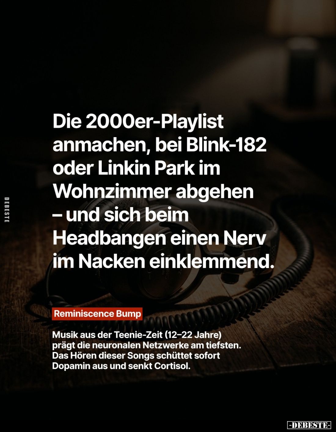Die 2000er-Playlist anmachen, bei Blink-182 oder Linkin Park im Wohnzimmer abgehen - und sich beim Headbangen einen Nerv im N...