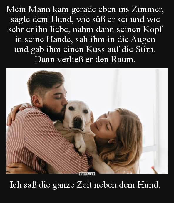 Mein Mann kam gerade eben ins Zimmer, sagte dem Hund, wie.. - Lustige Bilder | DEBESTE.de