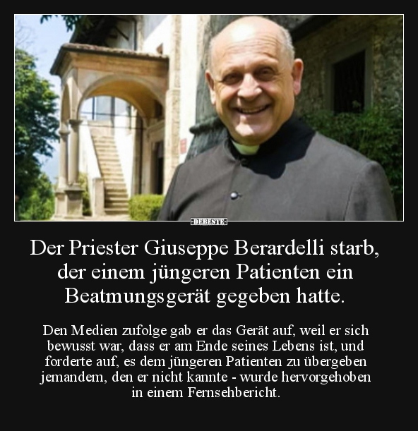Der Priester Giuseppe Berardelli starb, der einem.. - Lustige Bilder | DEBESTE.de