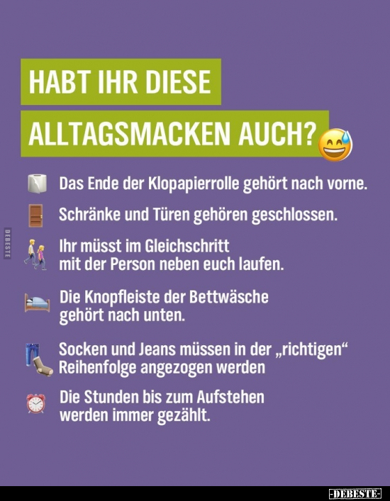 Habt ihr diese Alltagsmacken auch?.. - Lustige Bilder | DEBESTE.de
