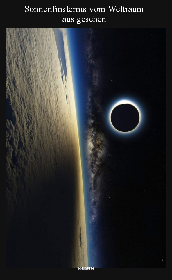 Sonnenfinsternis vom Weltraum aus gesehen