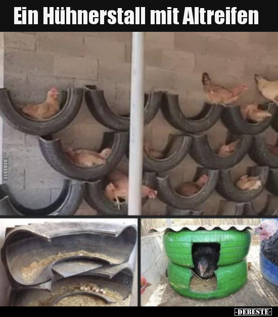 Ein Hühnerstall mit Altreifen.. - Lustige Bilder | DEBESTE.de