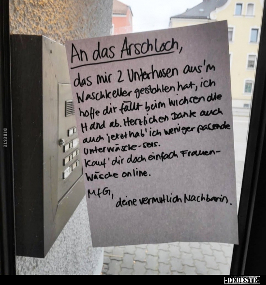 An das Arschloch, das mir 2 Unterhasen.. - Lustige Bilder | DEBESTE.de