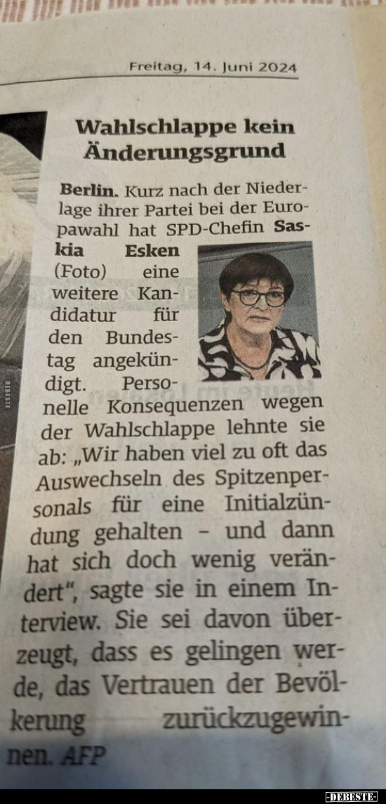 Wahlschlappe kein Änderungsgrund.. - Lustige Bilder | DEBESTE.de