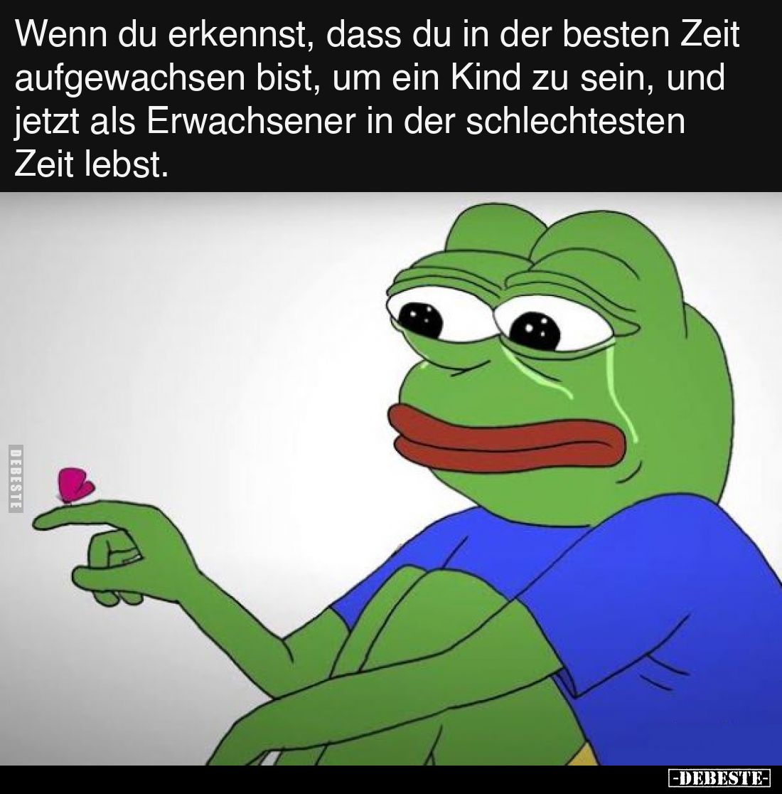 Wenn du erkennst, dass du in der besten Zeit aufgewachsen bist, um ein Kind zu sein, und jetzt als Erwachsener in der schlech...