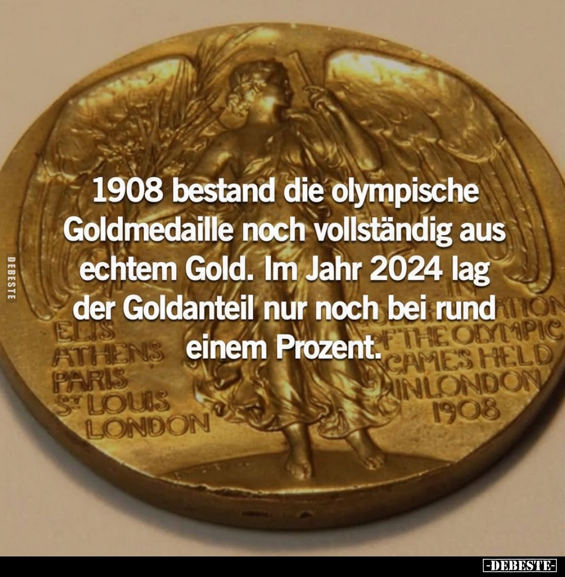 1908 bestand die olympische Goldmedaille noch vollständig.. - Lustige Bilder | DEBESTE.de