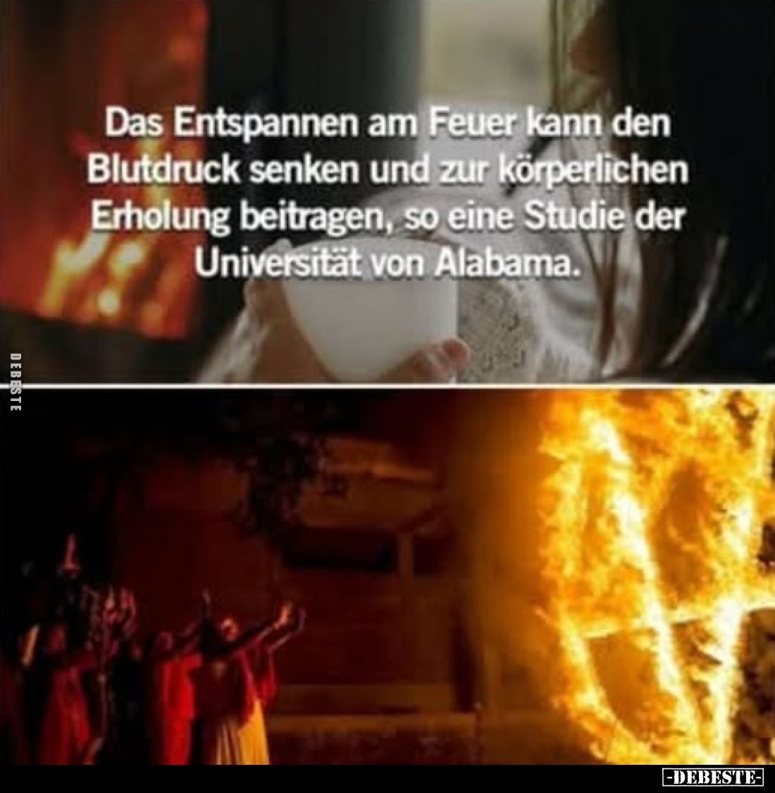 Das Entspannen am Feuer kann den Blutdruck senken und zur körperlichen Erholung beitragen, so eine Studie der Universität von...