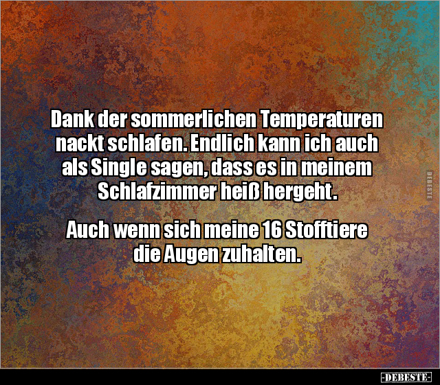 Dank der sommerlichen Temperaturen nackt schlafen... - Lustige Bilder | DEBESTE.de