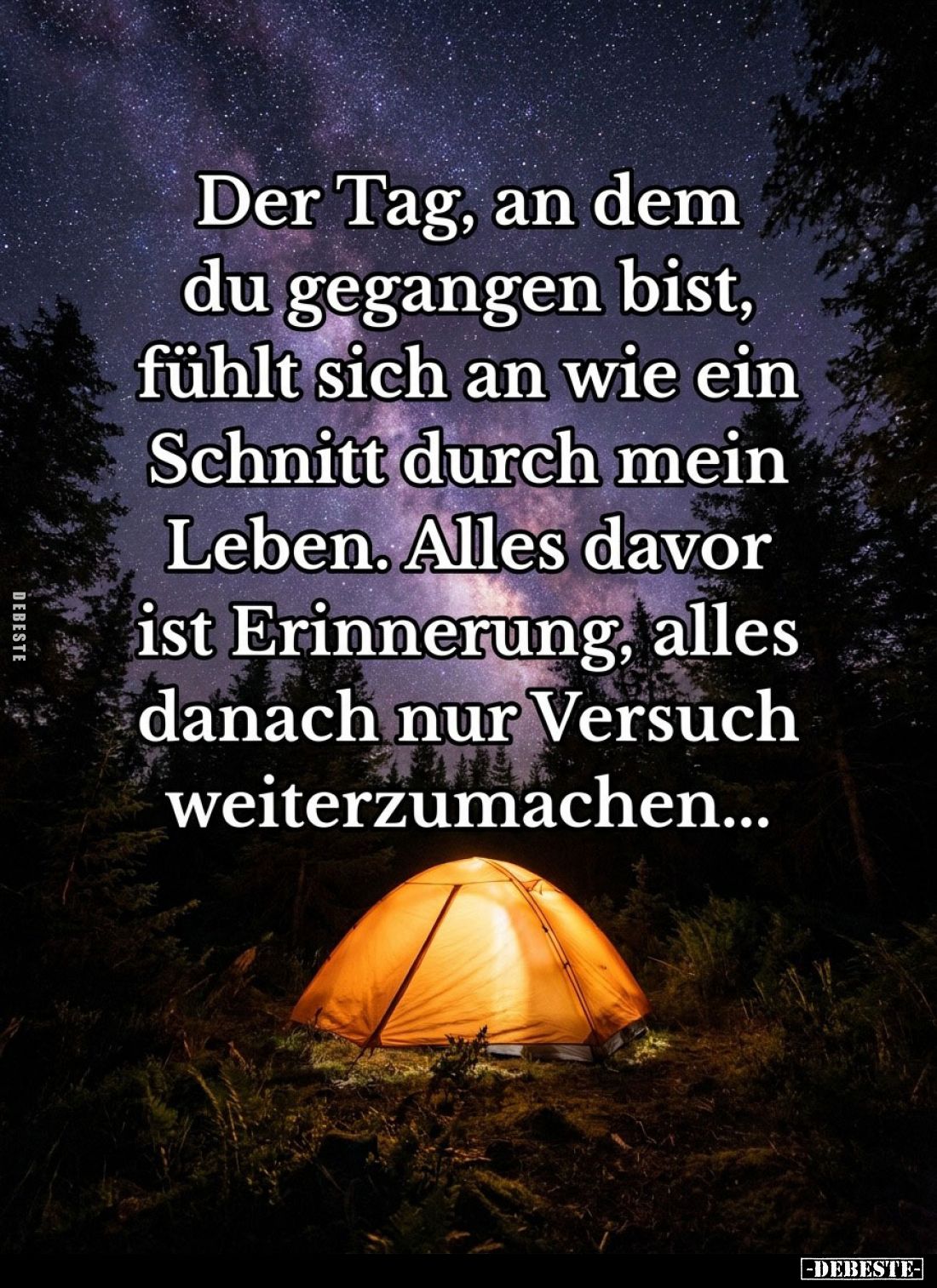 Der Tag, an dem du gegangen bist, fühlt sich an wie ein Schnitt durch mein Leben. Alles davor ist Erinnerung, alles danach nu...