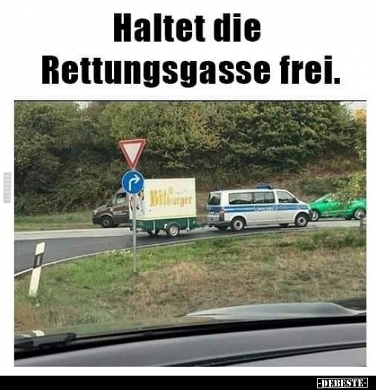 Haltet die Rettungsgasse frei... - Lustige Bilder | DEBESTE.de
