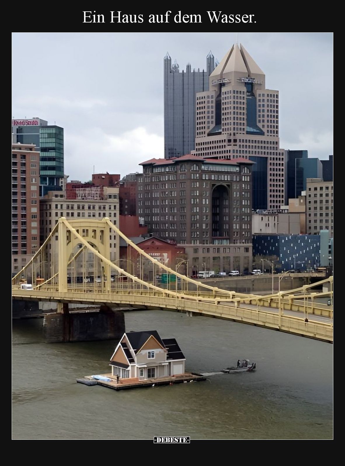 Ein Haus auf dem Wasser.