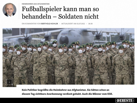Fußballspieler kann man so behandeln - Soldaten nicht.. - Lustige Bilder | DEBESTE.de