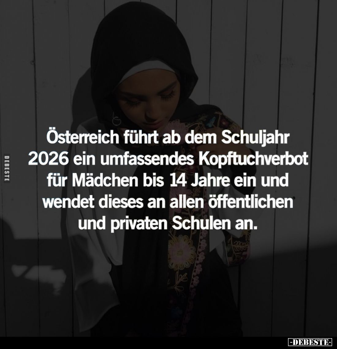 Österreich führt ab dem Schuljahr 2026 ein umfassendes Kopftuchverbot für Mädchen bis 14 Jahre ein und wendet dieses an allen...