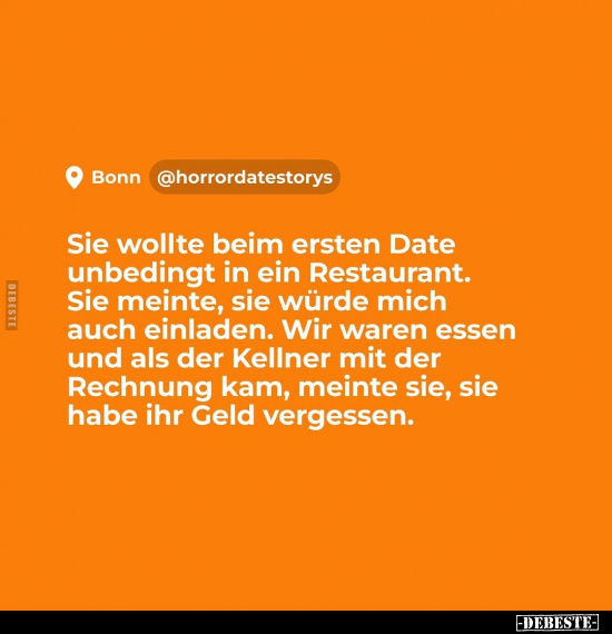 Sie wollte beim ersten Date unbedingt in ein Restaurant... - Lustige Bilder | DEBESTE.de