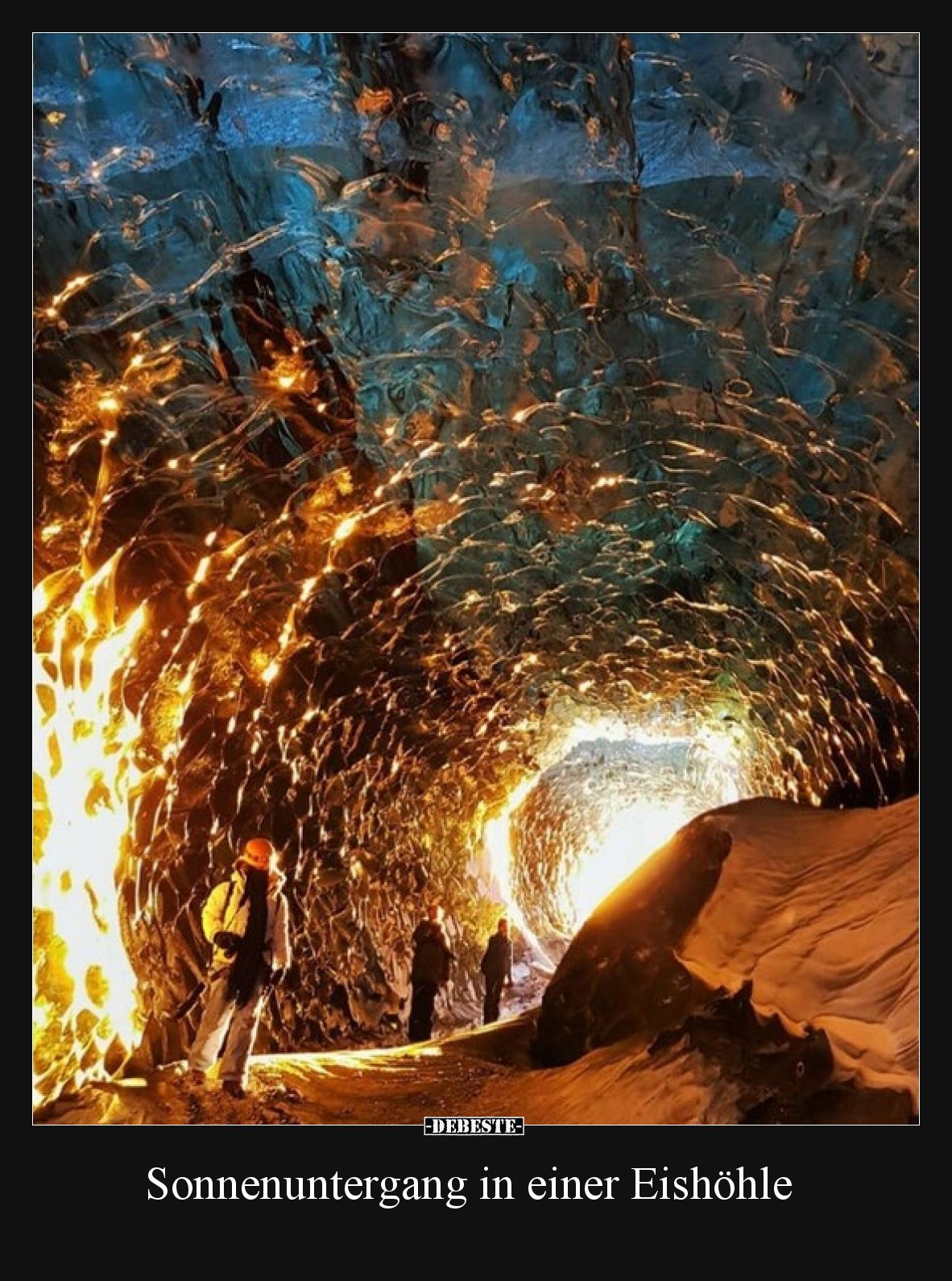 Sonnenuntergang in einer Eishöhle