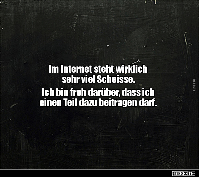 Im Internet steht wirklich sehr viel Scheisse... - Lustige Bilder | DEBESTE.de