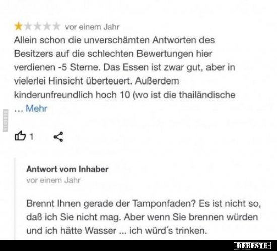 Allein schon die unverschämten Antworten des Besitzers.. - Lustige Bilder | DEBESTE.de