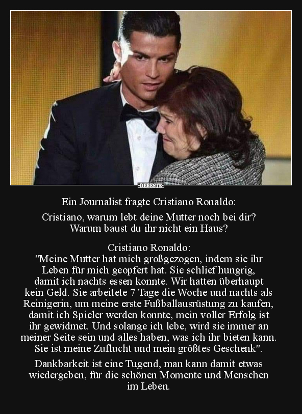 Ein Journalist fragte Cristiano Ronaldo: Cristiano, warum.. - Lustige Bilder | DEBESTE.de