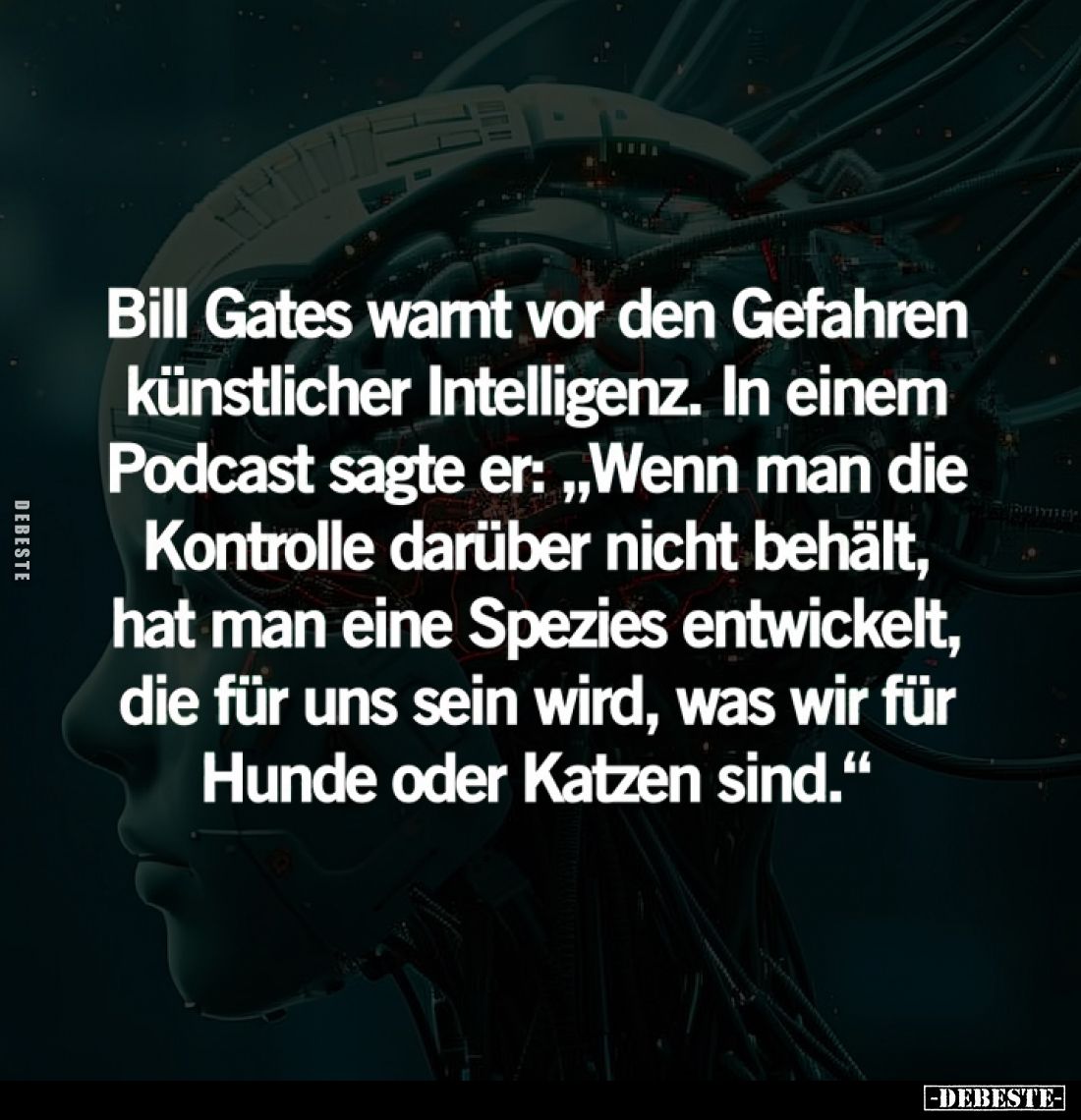 Bill Gates warnt vor den Gefahren künstlicher Intelligenz. In einem Podcast sagte er: "Wenn man die Kontrolle darüber ni...