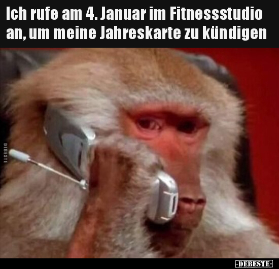 Ich rufe am 4. Januar im Fitnessstudio an, um meine.. - Lustige Bilder | DEBESTE.de