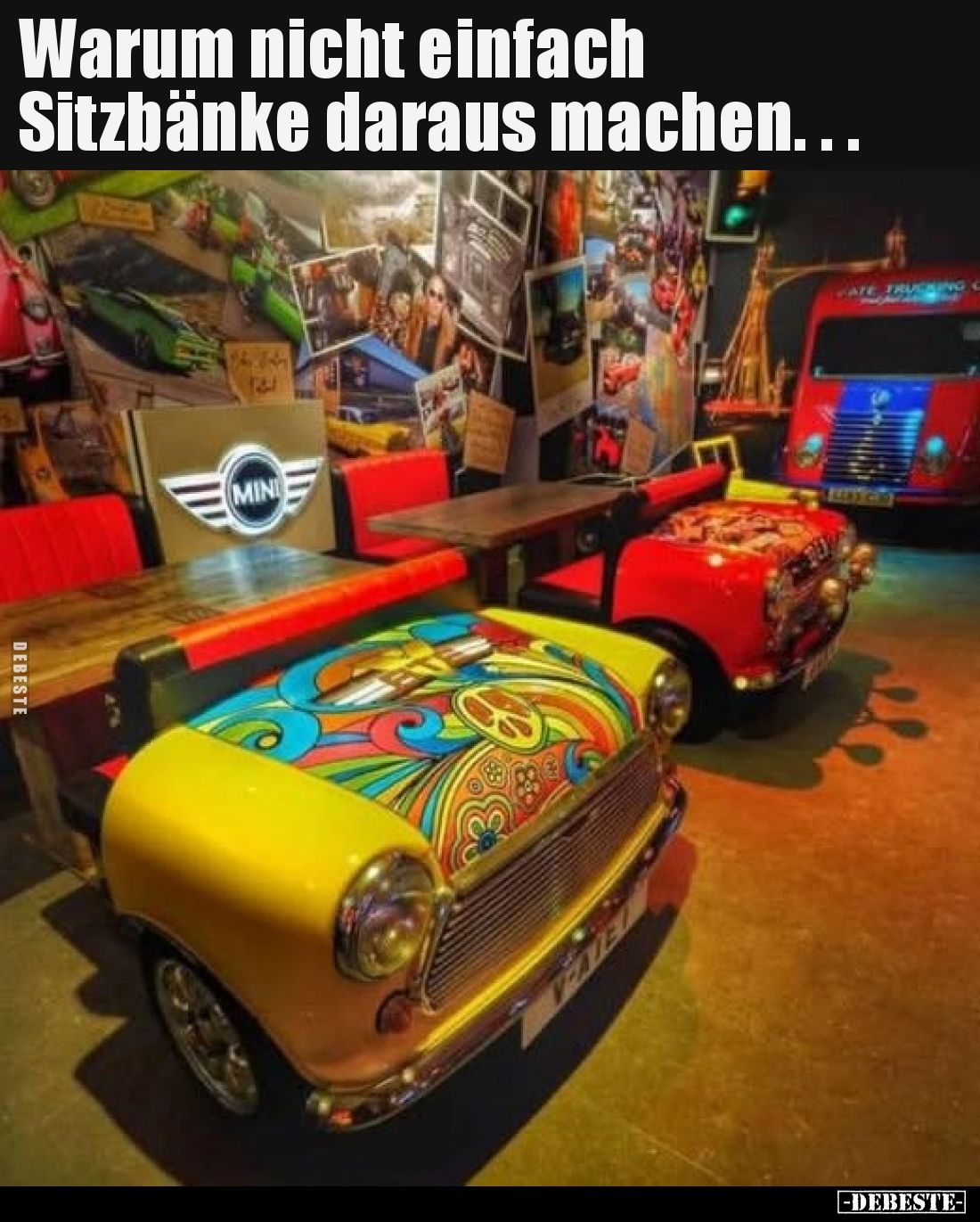 Warum nicht einfach Sitzbänke daraus machen.