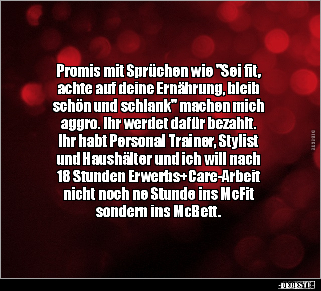 Promis mit Sprüchen wie "Sei fit, achte auf deine.." - Lustige Bilder | DEBESTE.de