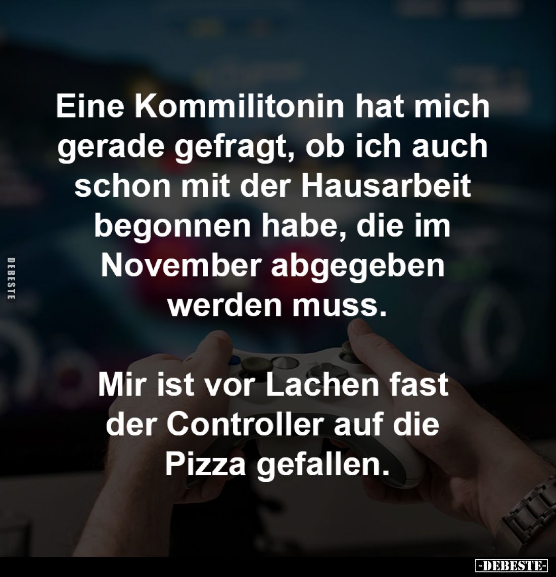 Εine Kommilitonin hat mich 
gerade gefragt, ob ich auch 
schon mit der Hausarbeit 
begonnen habe, die im November 
abgege...