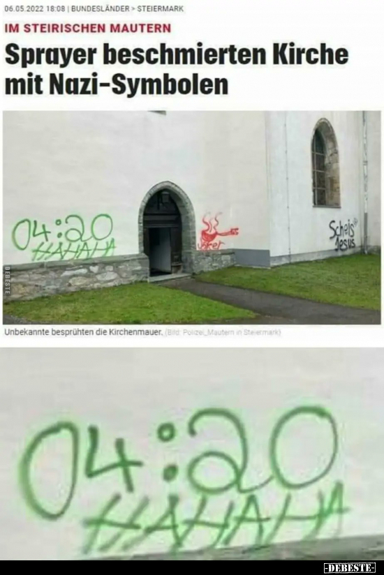 Sprayer beschmierten Kirche mit Nazi-Symbolen.. - Lustige Bilder | DEBESTE.de