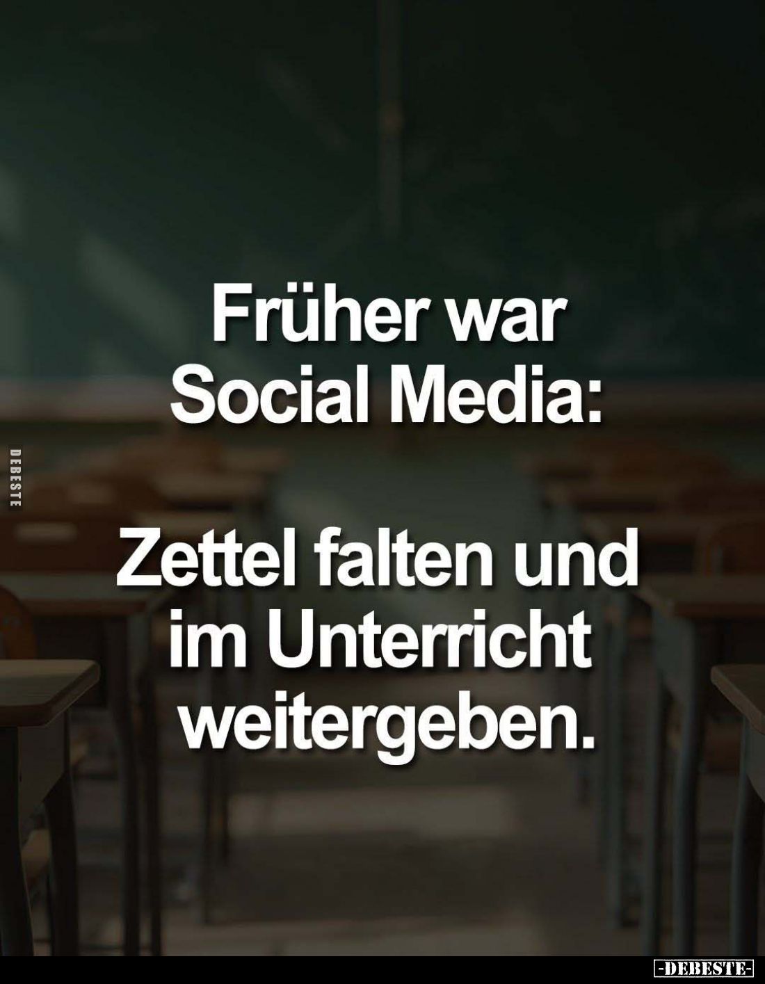 Früher war Social Media:
Zettel falten und im Unterricht weitergeben.