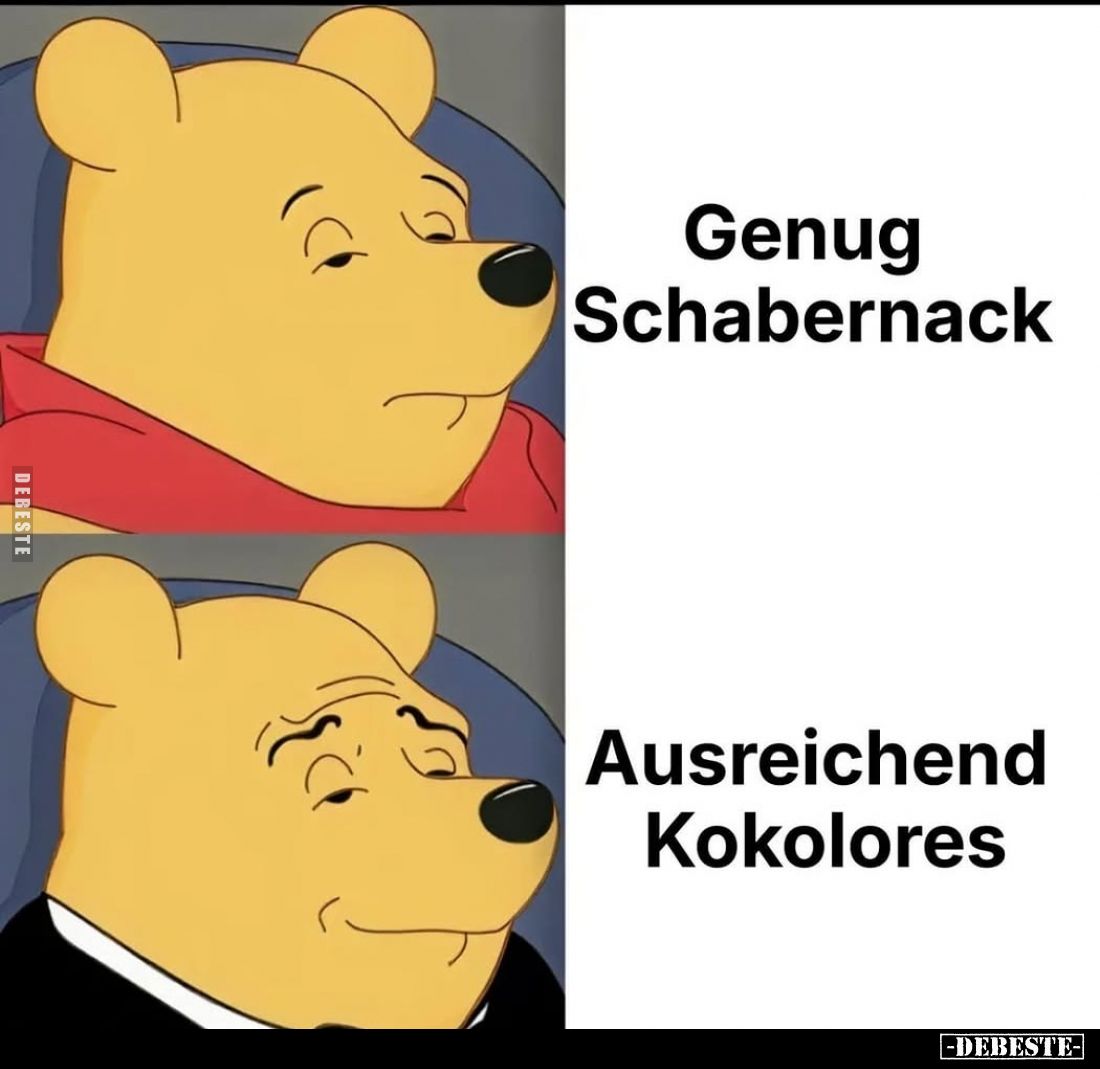 Genug Schabernack. -
Ausreichend Kokolores.