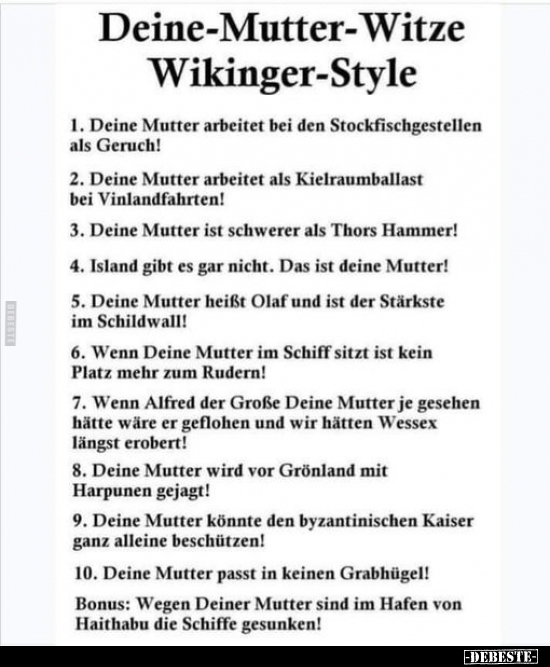 Deine-Mutter-Witze Wikinger-Style.. - Lustige Bilder | DEBESTE.de