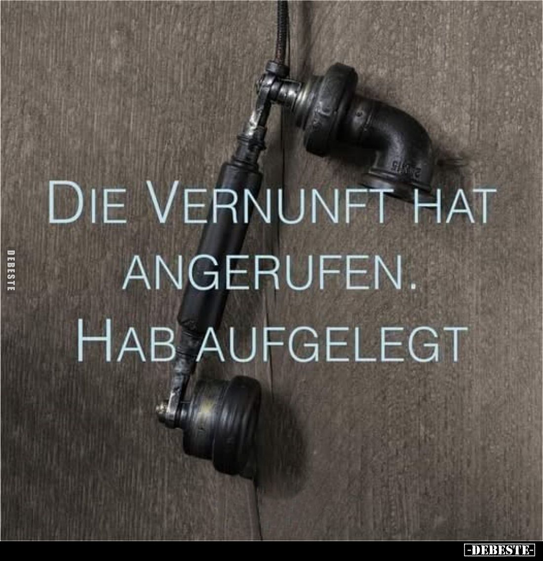 Die Vernunft hat angerufen.
Hab aufgelegt.