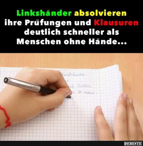  Linkshänder absolvieren ihre Prüfung und Klausuren.. - Lustige Bilder | DEBESTE.de