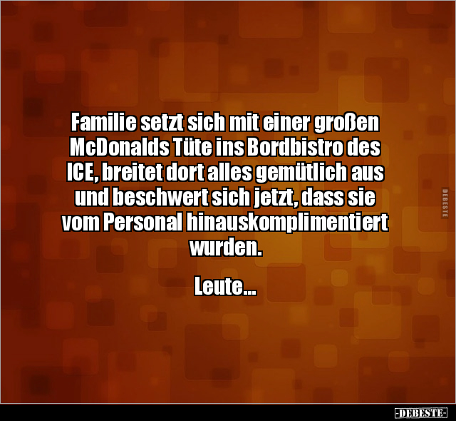 Familie setzt sich mit einer großen McDonalds Tüte.. - Lustige Bilder | DEBESTE.de