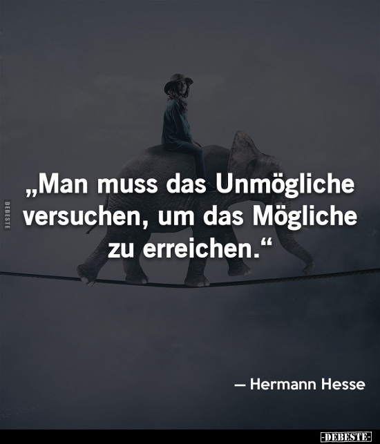 "Man muss das Unmögliche versuchen, um das Mögliche zu erreichen.." - Lustige Bilder | DEBESTE.de