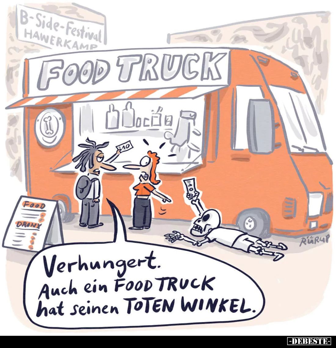 Verhungert. Auch ein Food Truck hat seinen toten Winkel.
