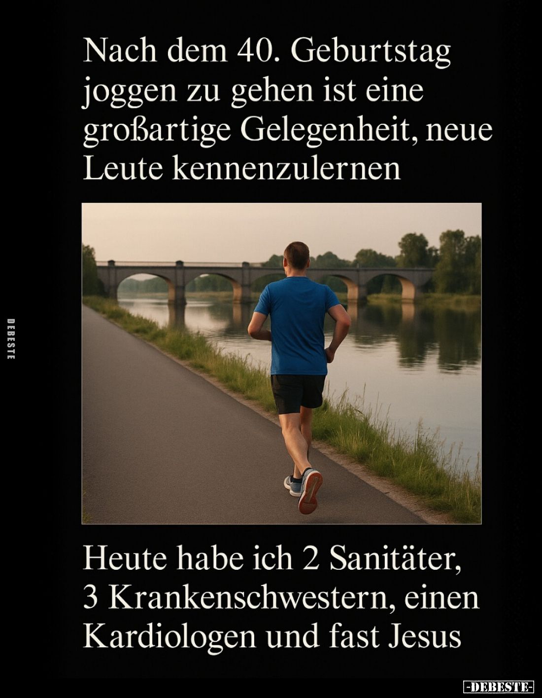 Nach dem 40. Geburtstag joggen zu gehen ist eine großartige Gelegenheit, neue Leute kennenzulernen
Heute habe ich 2 Sanitäte...