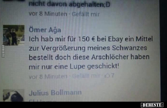 Ich hab mir für 150 € bei Ebay ein Mittel zur Vergrößerung..