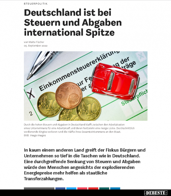 Deutschland ist bei Steuern und Abgaben international.. - Lustige Bilder | DEBESTE.de